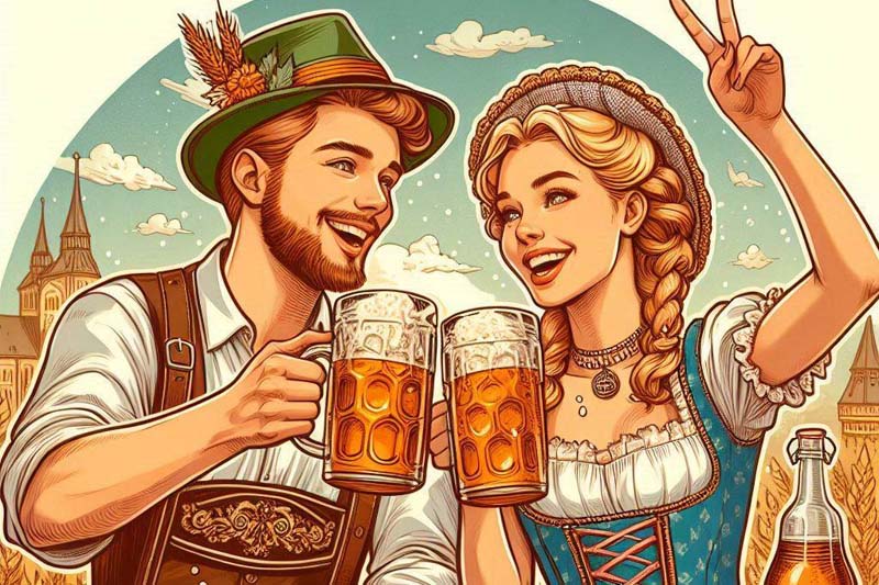 Brindar con cerveza en el Oktoberfest